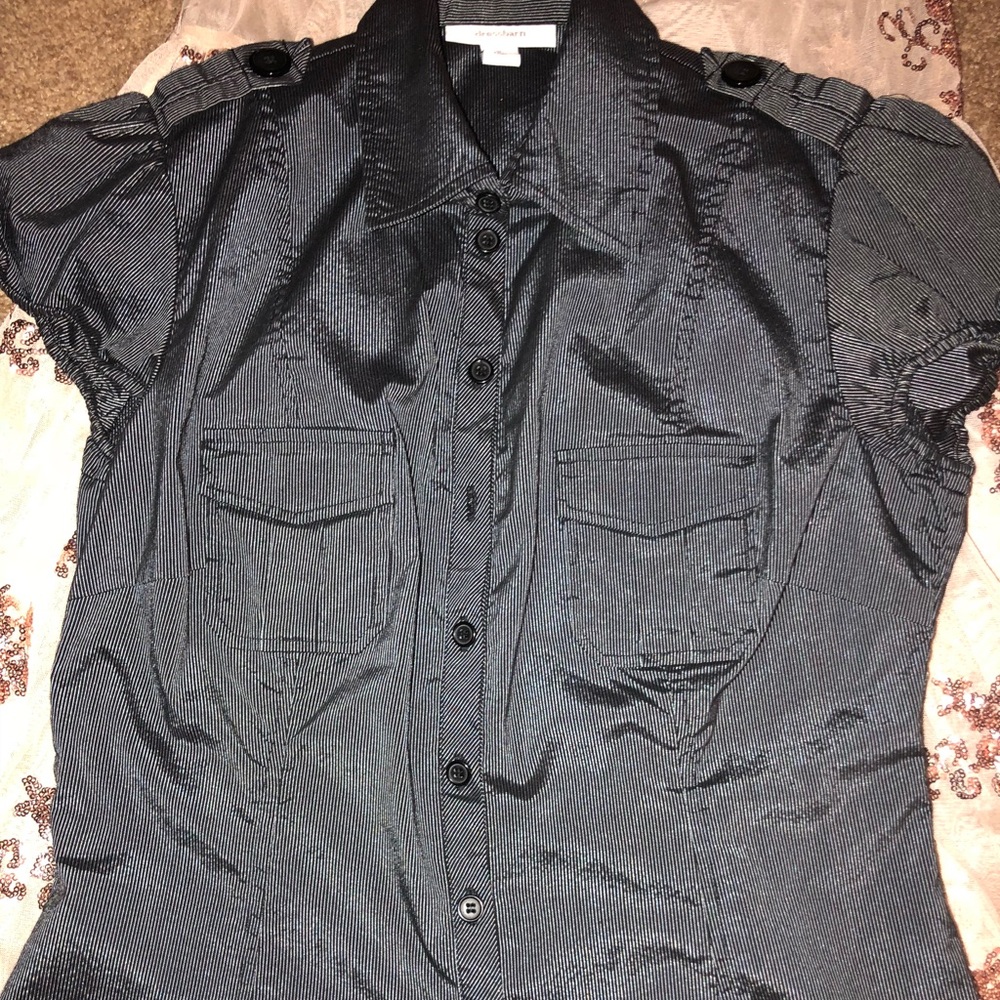 AWESOME with very unique fabric up collard shirt